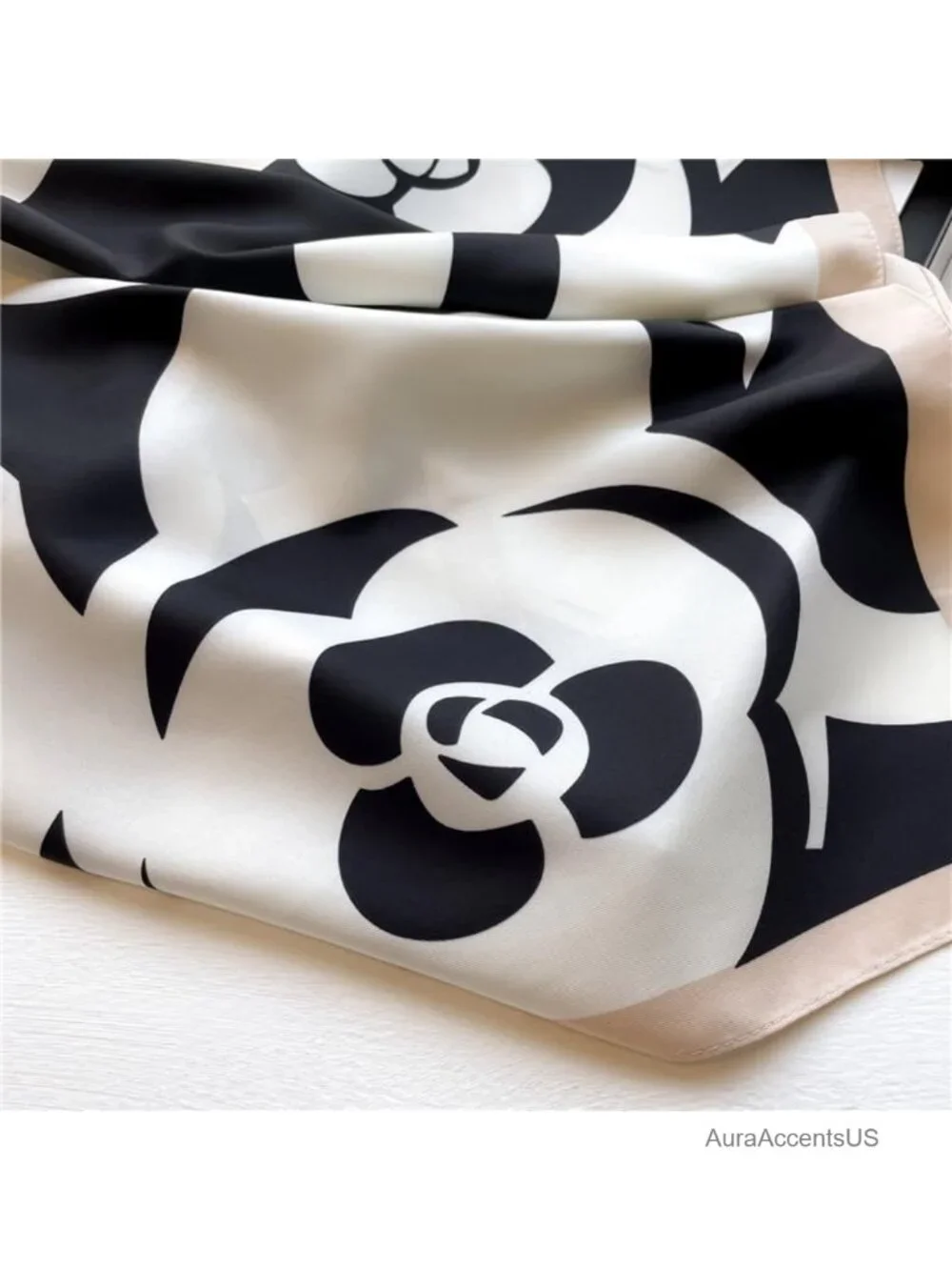 Large Square Silk Like Head Scarf - 35 Inch Print Bandana for Hair Wrapping